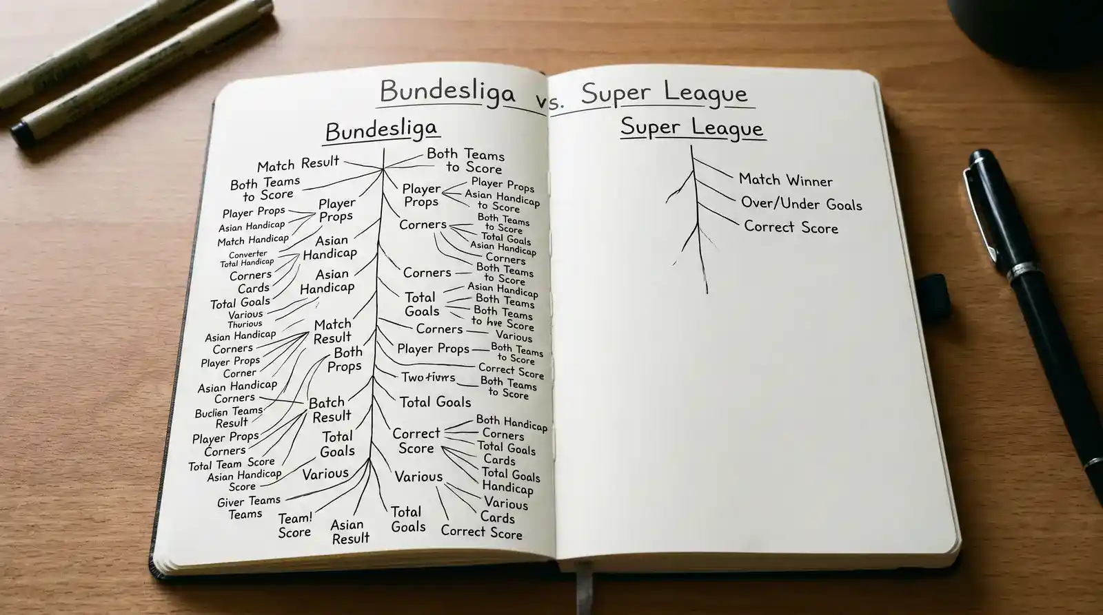 Vergleich Markttiefe Bundesliga versus Super League bei Wettanbietern für Schweizer