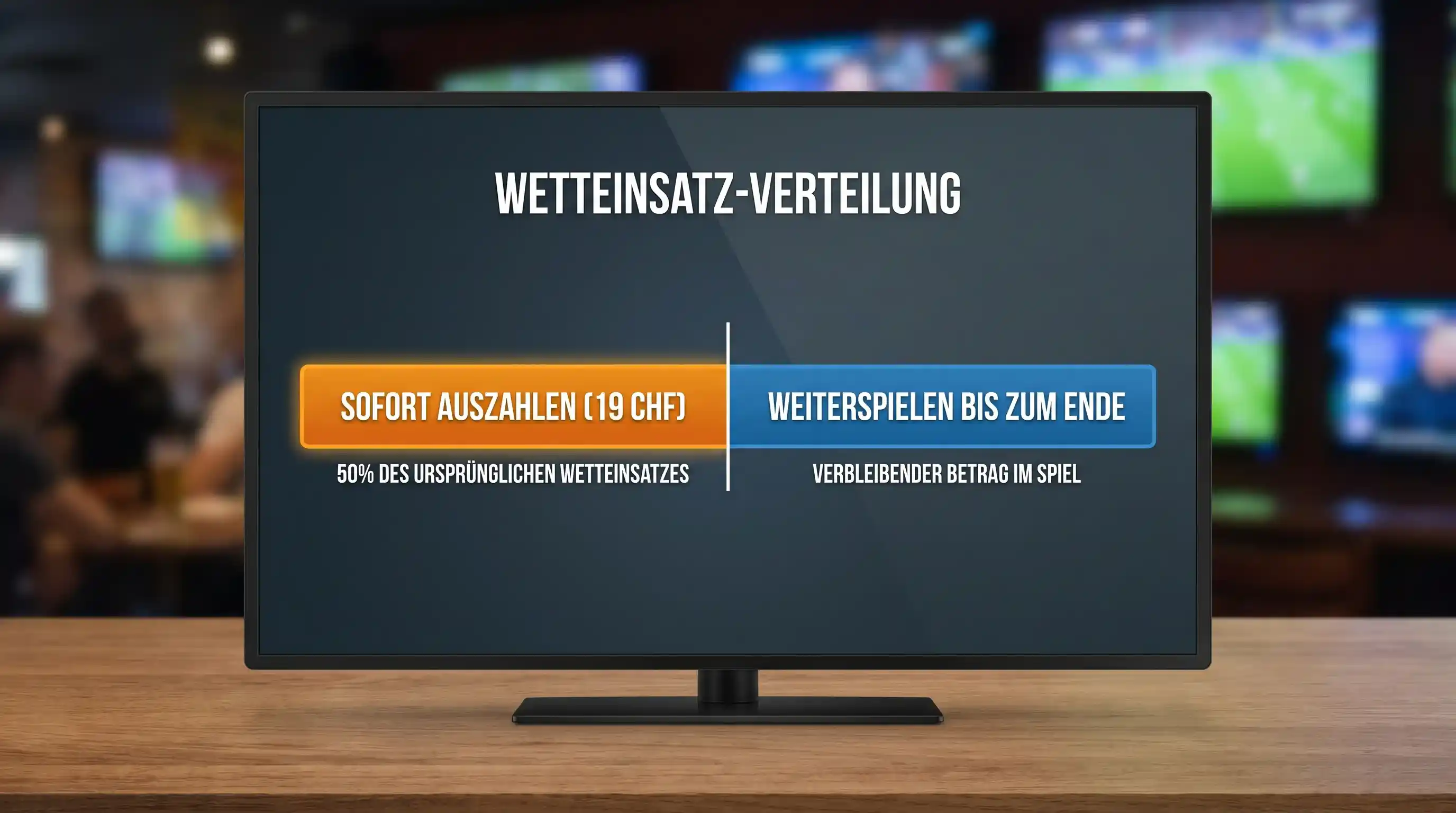 Teil-Cashout bei Fussball-Wetten – Beispiel mit 50% vorzeitiger Auszahlung