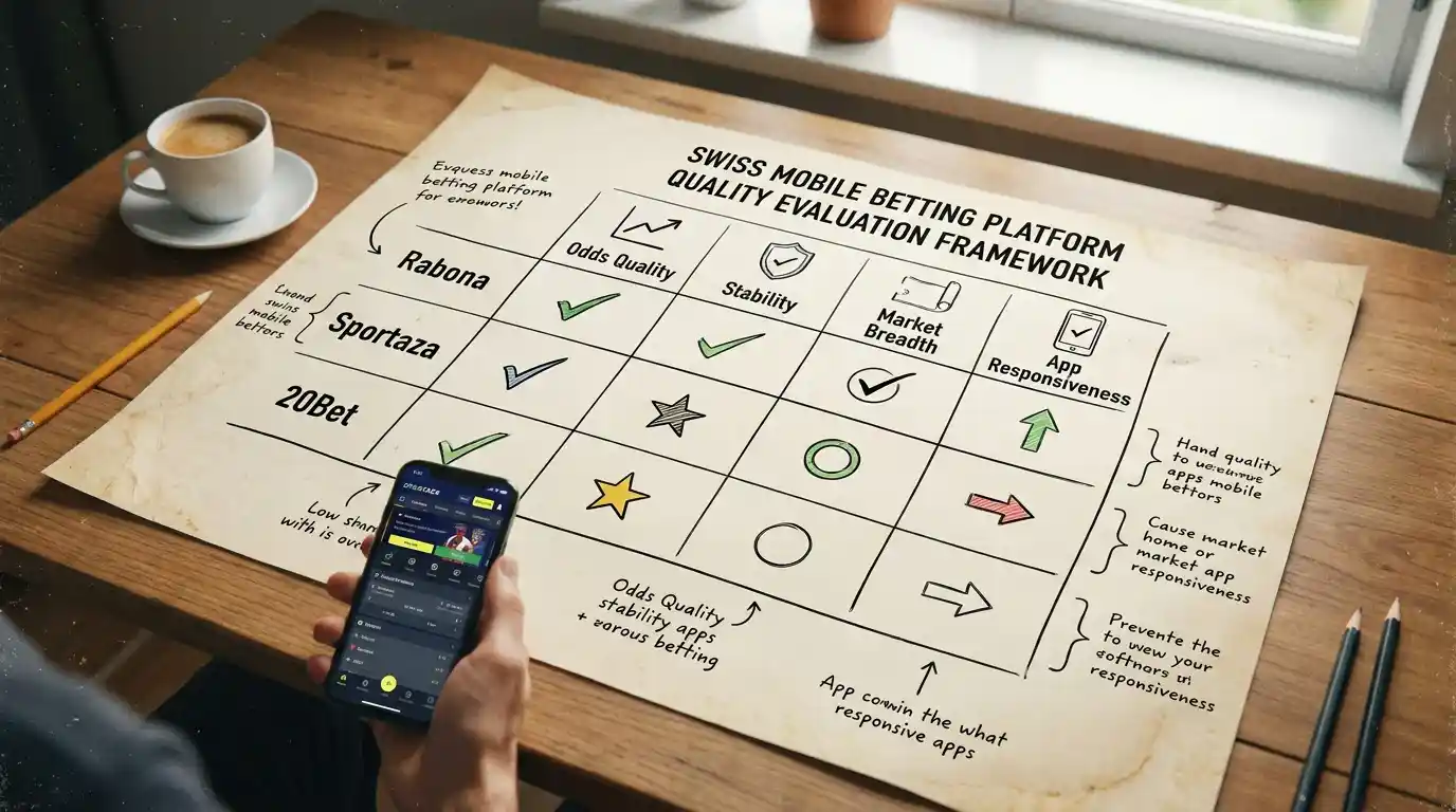 Mobile Wettanbieter Vergleich Schweiz 2026 — Rabona Sportaza 20Bet App-Qualität und Quoten