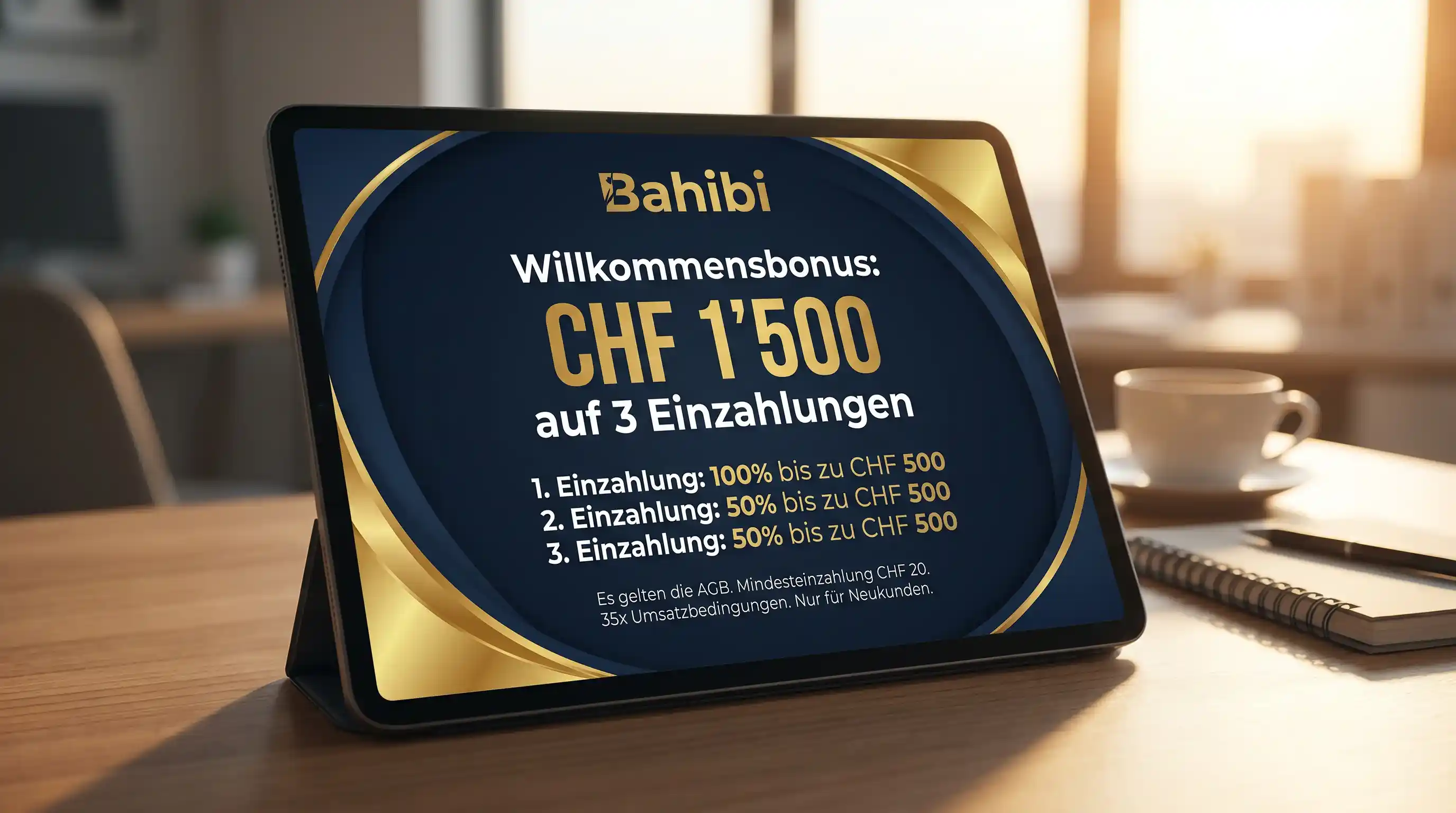 Bahibi Willkommensbonus Schweiz bis CHF 1500 — drei Einzahlungen für neue Tipper