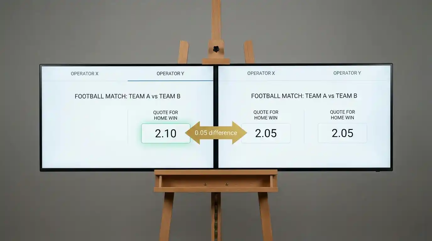 Vergleich zweier Wettquoten bei verschiedenen Anbietern – Odds-Shopping für Schweizer Tipper