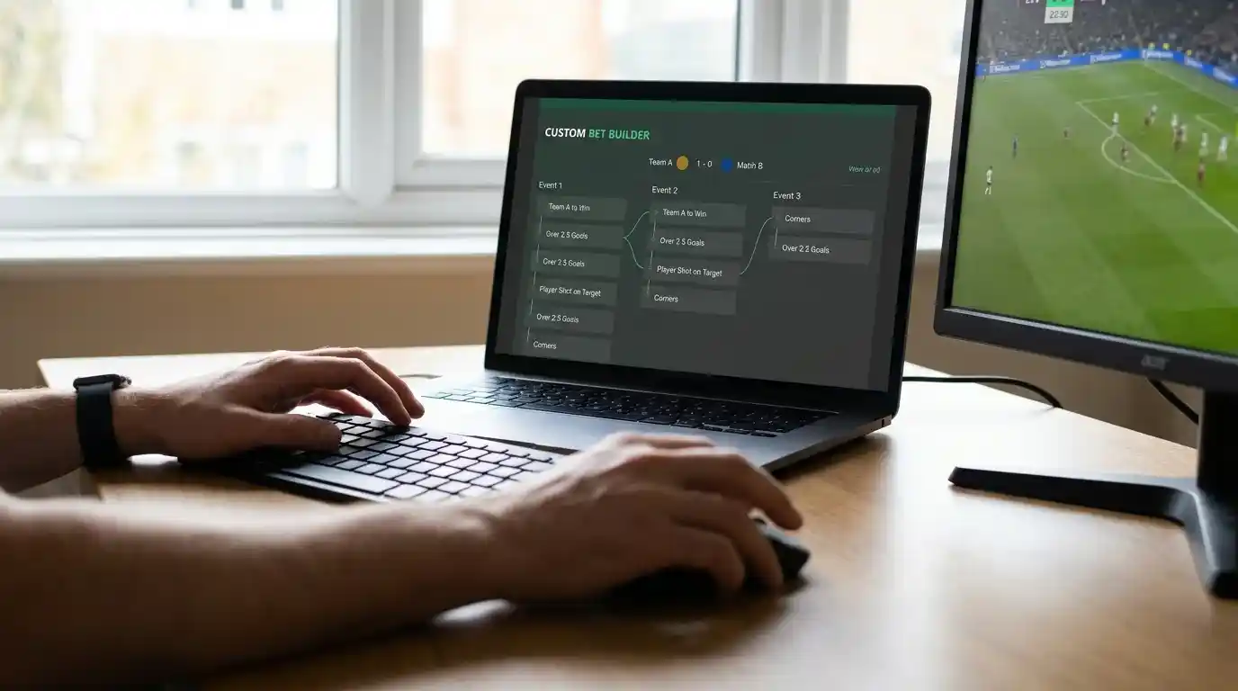 Rabona Schweiz Wettkonfigurator Interface mit Bet-Builder-Funktion für Fussball-Kombinationen aus einem Spiel