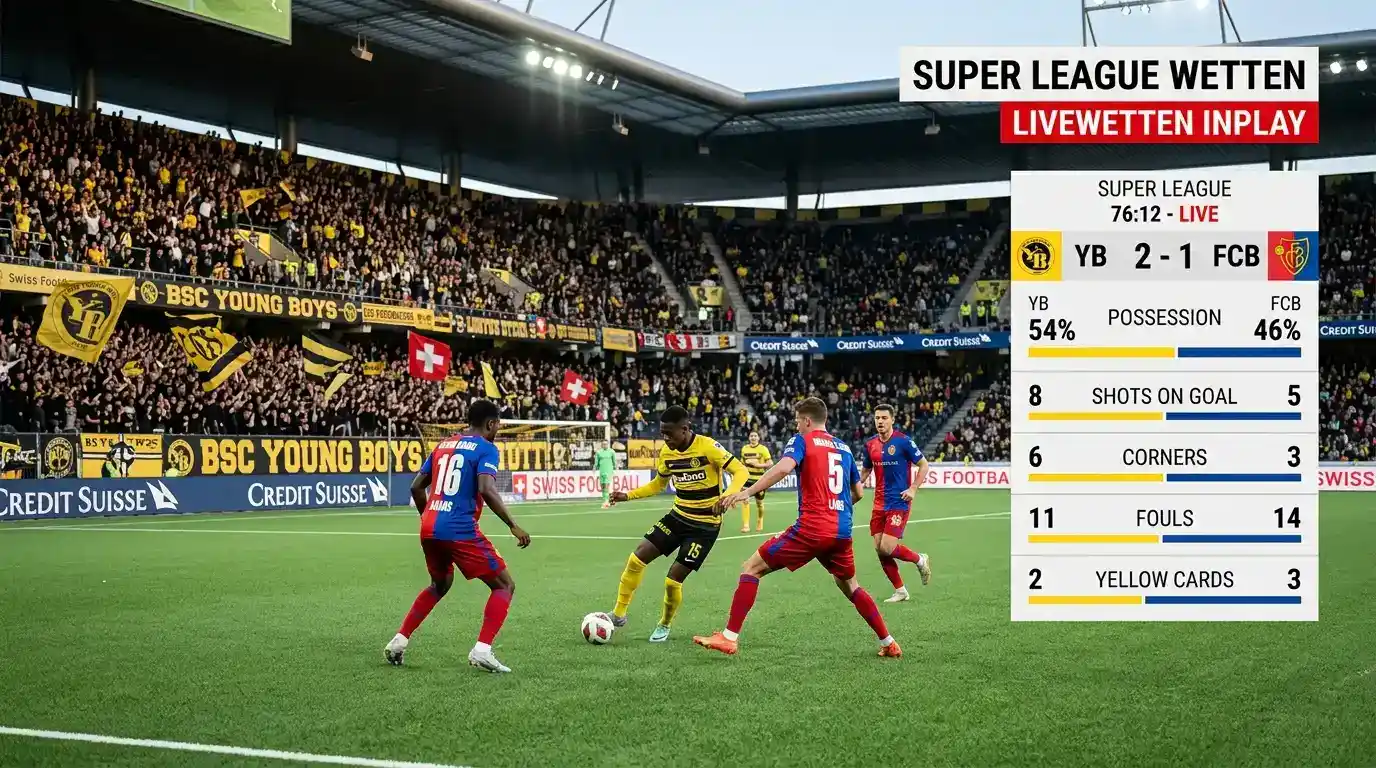Livewetten auf Schweizer Super League Partien — Quotenaktualisierung und Cashout-Verfügbarkeit