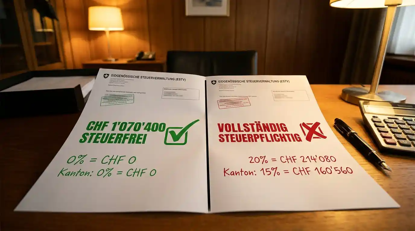 Wettgewinne Steuern Schweiz 2026 — Vergleich Steuerfreiheit bei Sporttip versus volle Steuerpflicht bei ausländischen Wettanbietern