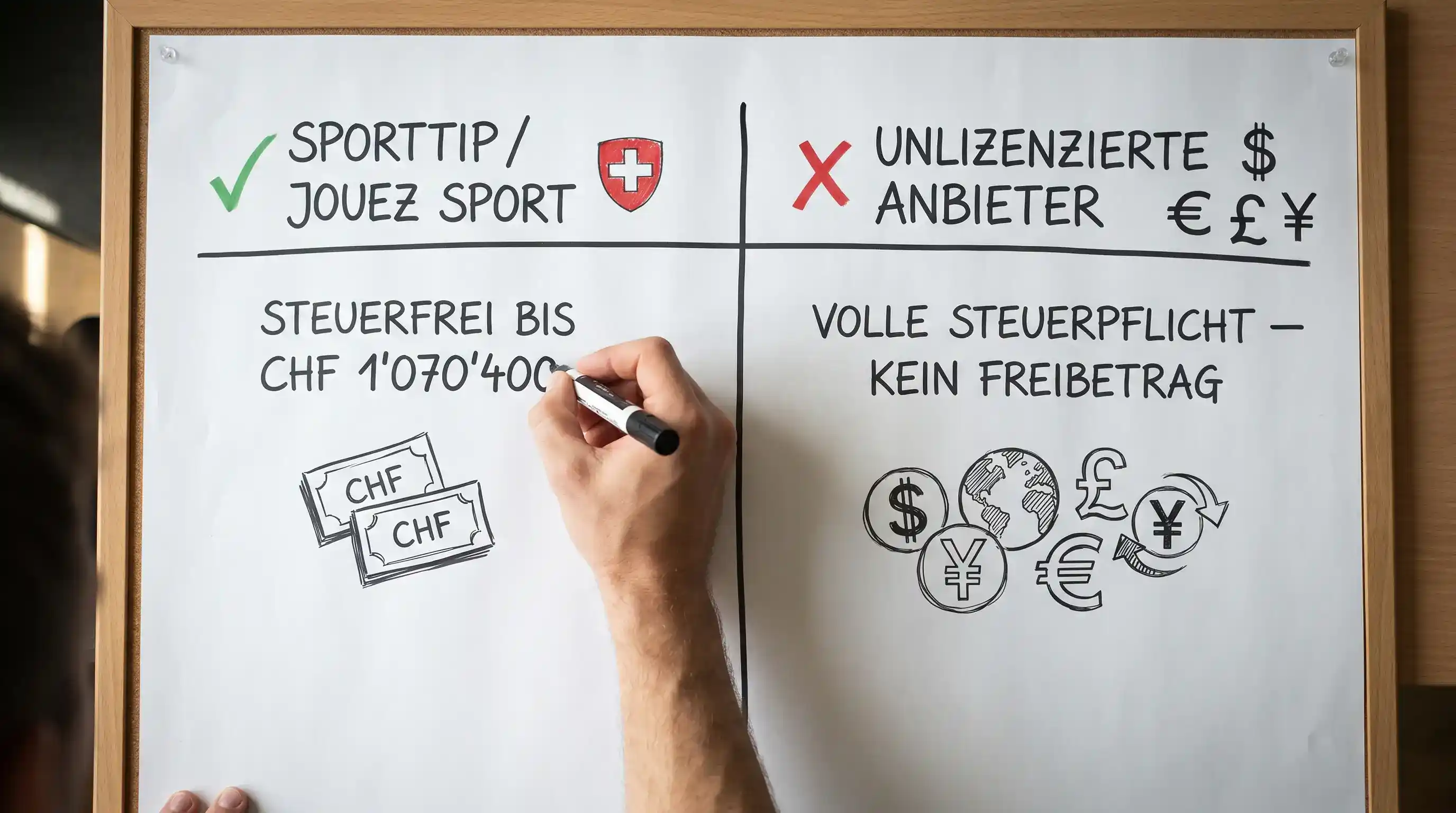 Wettsteuer Schweiz Rechtslage Buchmacher lizenziert nicht-lizenziert Steuerpflicht CHF